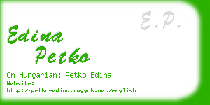edina petko business card